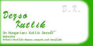 dezso kutlik business card